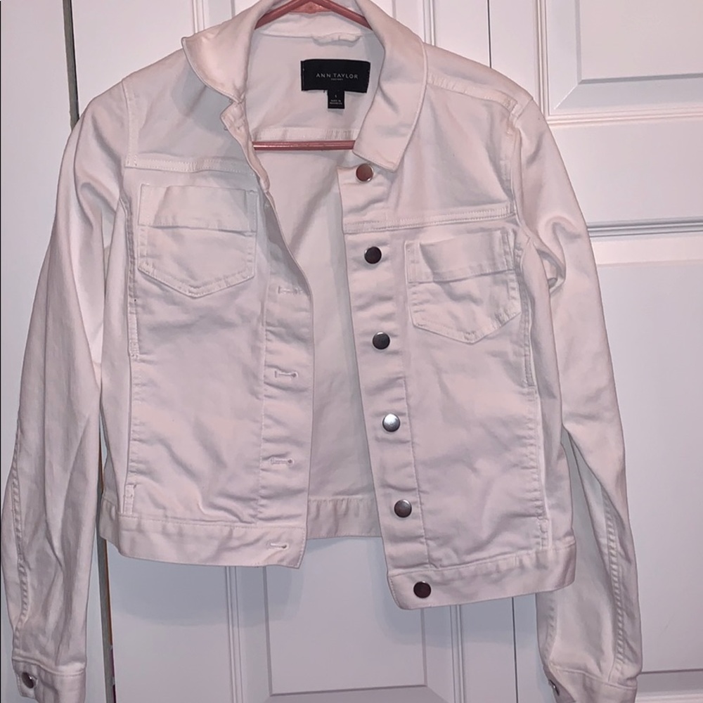 Ann Taylor White Jean Jacket